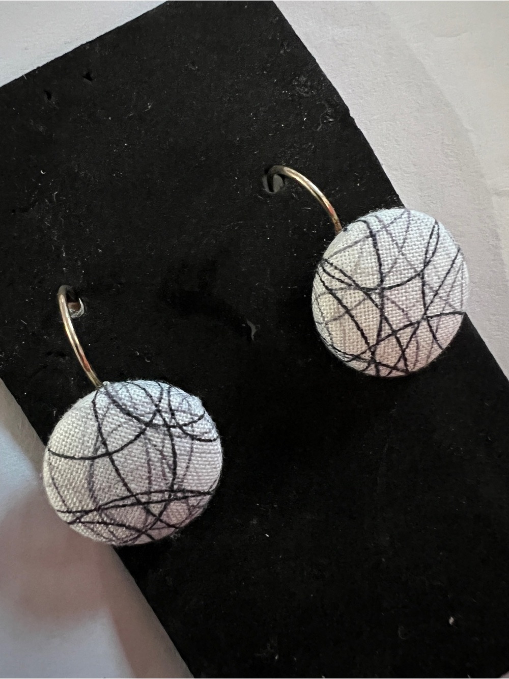 Adorable Artsy Scribble Fabric Pierced Earrings MCM Fabriv